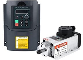 CNC Fresadora, Nuevo CNC 1. Kit de huso refrigerado por aire de 5kW 1500W Motor de huso de enfriamiento de aire cuadrado + 1. 5kW VFD Inversor + 13pcs/set ER11 Gira Rápido y Tiene Vibraciones Mínimas