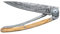 deejo - Couteau de Poche Pliant 27g - Manche en Bois d’Olivier, Lame en Acier Inoxydable Z40C13 - Motif Montagne - Couteau de Table, Randonnée, Camping, Bivouac