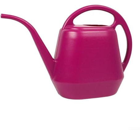 Regadera de boca larga de 4 l, para riego preciso de plantas, hecha de plástico resistente y rojo