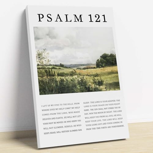 Psalm 121 Wandkunst, Vintage-Landschaftsbilder, inspirierende LDS-Poster für Büro, Wanddekoration, positive christliche Kunst, Bibelvers, Kunstwerk, christliche Landschaft, Wandkunst, 40,6 x 61 cm