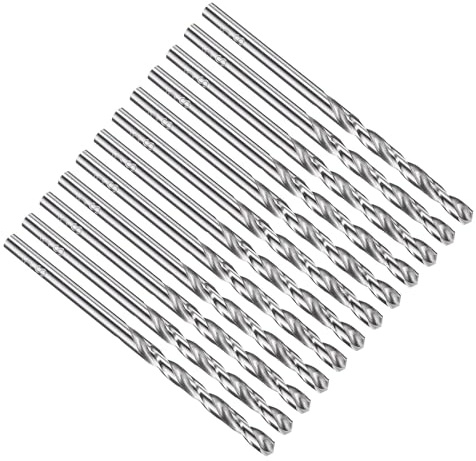 PATIKIL 3.5mm Drill Bit #29 Micro M2 High-Speed Steel for Metal 12 Pack | Jobber Straight Shank 118° Point Tip Uncoated Bright for Stainless Steel Hard Metal