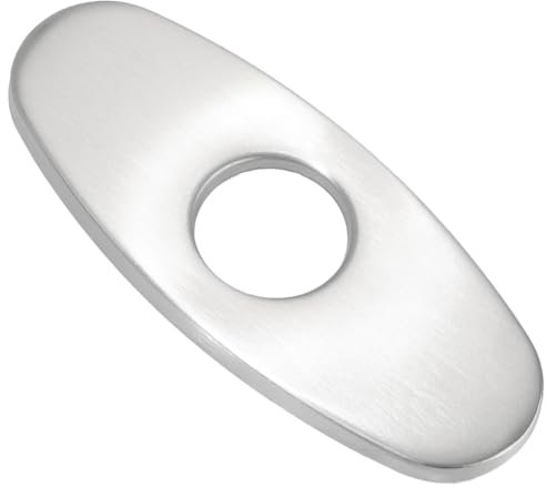 CREATCABIN Kitchen Sink Faucet Hole Cover Oval Faucet Hole Cover Deck Plate for Pull Down Tap Plumbing Escutcheon Plates Mixer Tap Accessory for Bathroom Stainless Steel Easy to Install 5.83×2.36In