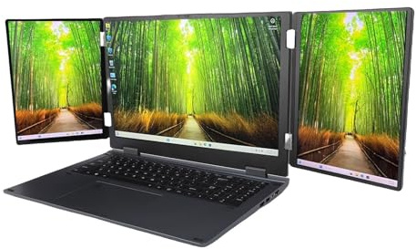 Plyisty 16 GB RAM 1TB SSD 3 Pieghe Schermo Laptop I7 WiFi6 RJ45 Laptop di Riconoscimento Facciale per 11 PRO Business 5.2 Ideale per la Progettazione/Modifica della Lega di Alluminio (Spina Europea)