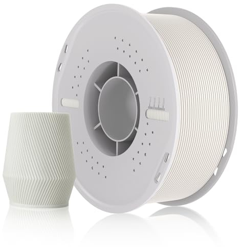 PLA Matte 3D Drucker Filament 1.75mm Maßgenauigkeit+/-0.03mm, Hohe Geschwindigkeit & Einfaches Drucken Filament Compatible with Bambu Lab All 3D Printers,für Modelle-1kg Spule(2.2lbs)-Elfenbein Weiß