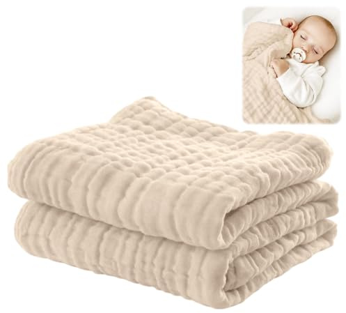 DASIAUTOEM Musselin Decke 150x200cm, 100% Baumwolle Muslin Blanket, Atmungsaktive Musselindecke für Erwachsene Baby Kinder, Leicht & Sanft, Kuscheldecke fürs Bett, Sofa, Couch