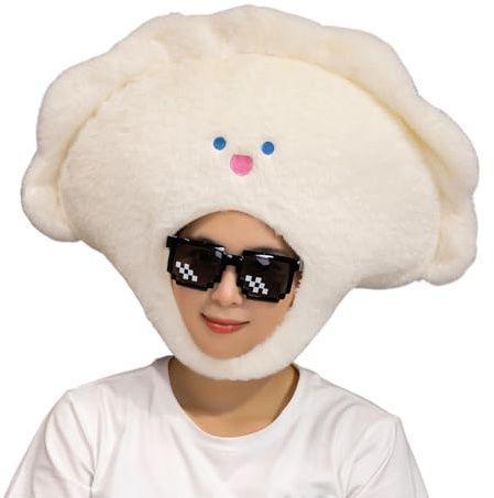 Generisch Chinesischer Dim Sum Hut,Chinesische Teigtaschen Cosplay Plüsch Hut - Thematisches Festaccessoire Für Kinderfest Geburtstag Karneval