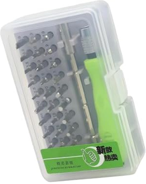 32 Piece Screwdriver Set for Home Professional Repair Use with Ergonomic Design Long Lasting Materials Green Screwdriver Set