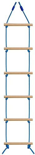 Kids Rope Ladder for Childrens Outdoor Climbing Frame and Tree House Wooden, Buckle wooden rope ladder