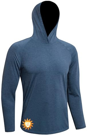 MEETWEE Herren UPF50+ Rashguard UV Shirt Sun Hoodie Herren Kapuzenpullover Shirt Langarmshirt UV Schutz Shirts,UV Sonnenschutz Atmungsaktiv Langarm Outdoor Angeln Laufen Wandern Funktionsshirt