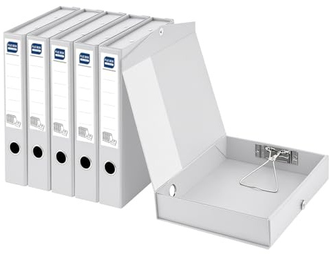Hotyin Archivbox A4, 6 Stück Archiv-Schachtel, 50mm Rückenbreite, Grau | Faltbarer Aktenbox mit Deckel, Magnetverschluss und Klammer, A4 Dokumentenbox für Büro, Zuhause, Schule