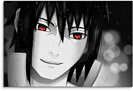 Naruto Sasuke Uchiha Sharingan Wandbild 120x80cm XXL Bilder und Kunstdrucke auf Leinwand
