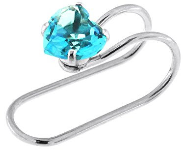 Monster Piercing Aqua Herzen CZ Stein 316L Chirurgische Nicht Piercing Knorpel Helix Wickeln Stahlclip Auf Ohrring