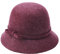 Boomly Damen Filzhut Vintage Weich Wollmütze Elegant Kirchenhut Glocke Eimer Hut Wintermütze Beiläufig Fischerhut (Lila)