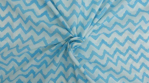 Trade Star, tessuto stampato a mano, tessuto indiano per sartoria, cotone etnico per cucire, tessuto per trapuntatura (modello 10, 3 metri)