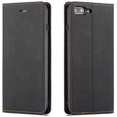 EYZUTAK Case for iPhone SE(5G) 2022 iPhone 7 iPhone 8 iPhone SE 2020, Premium PU Leather Flip Folio Protective Case TPU Bumper with Kickstand Card Slot Holder Hidden Magnetic Closure Cover - Black