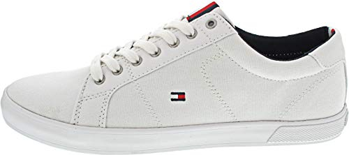 Tommy Hilfiger Hombre Vulcanized Sneaker Iconic Long Lace Zapatillas, Blanco (Triple White), 45 EU