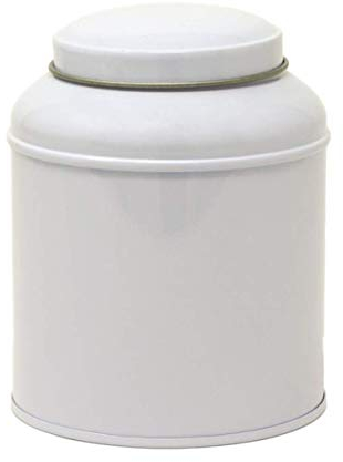 BZB PURE WHITE - Kitchen Tin/Caddy/Canister/Container - Plain White Metal - Tea/Coffee/Sugar/Cake/Biscuit/Foodstuff Storage (Domed Lid Tin 11 cm)