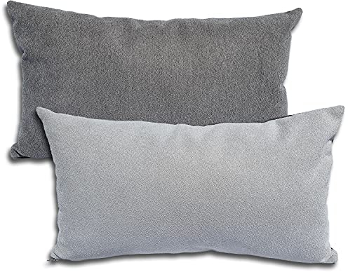 Formalind - 2er Set Sofakissen 50x30cm - 2 Sofakissen mit Füllung und Bezug. Bequeme Couchkissen mit abnehmbaren und waschbaren Bezügen. Weiche Sofakissen im 2er Set. Grau zweifarbig