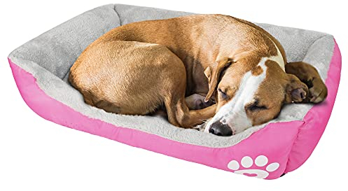 wuuhoo® I Hundebett Lucky 70cm I Flauschiges und gemütliches Hundesofa I für mittelgroße Hunde I Haustierbett Waschmaschinen geeignet rosa