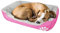 wuuhoo® I Hundebett Lucky 70cm I Flauschiges und gemütliches Hundesofa I für mittelgroße Hunde I Haustierbett Waschmaschinen geeignet rosa