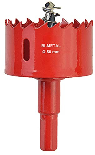 SagaSave 50MM Sega a tazza bimetallica HSS con foratrice a foro, taglierina per fori in acciaio inox, metallo, legno, plastica, cartongesso, fibra di legno, 1 pezzo