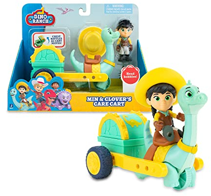 Giochi Preziosi Dino Ranch Min & Clover, Fahrzeug mit Dinosaurier und hoher Figur, ca. 7,5 cm, wie im Fernsehen gesehen, für Kinder ab 3 Jahren, DNA03200