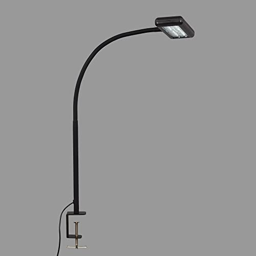 BRILONER Leuchten - LED Klemmleuchte, Tageslicht Klemmlampe, Schreibtischlampe inkl. Kabelschalter, dreh- und schwenkbar, Bürolampe 7,5 Watt, 800 Lumen, Schwarz, 805x230x40mm (LxBxH), 2604-015