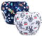 Vicloon Pannolino da Nuoto, 2 Pannolini Lavabili Pannolini da Nuoto, Costume Piscina Regolabile Riutilizzabile Costumi per Bambini, Impermeabile Pannolino Piscina, Cosmico Blu e Robot Bianco, 0-3 Anni