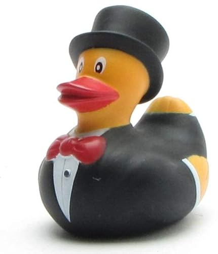 Patito de baño para novio, patito chirrido, longitud: 6 cm, boda, multicolor