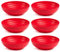 AC - Pack de 6 Platos hondos Decorativos para Navidad – Reutilizable - Fabricado en España - Capacidad 900 ml - Ø 19 x 5,5 cm - Color Granate