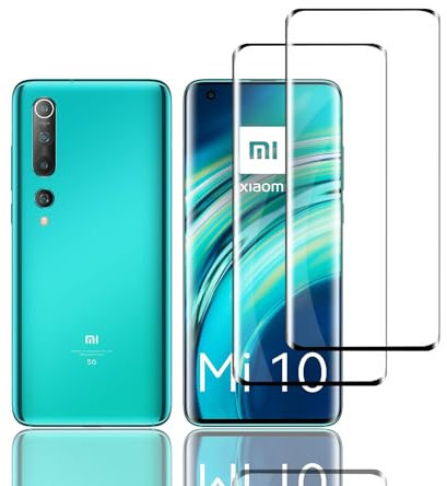 Kziwii 2 Stück Schutzfolie für Xiaomi Mi 10 Panzer Schutz Glas, Panzerfolie, Schutzglas, HD Displayschutzfolie, 9H Härte, Anti-Kratz, Anti-Bläschen für Xiaomi Mi 10