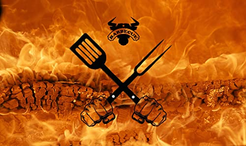 Grillmatte Grillunterlage Bodenschutz Barbecue-Matte Höllenfeuer Devil 75 x 120 cm Muster wählbar Anti-Rutsch Schwerentflammbar