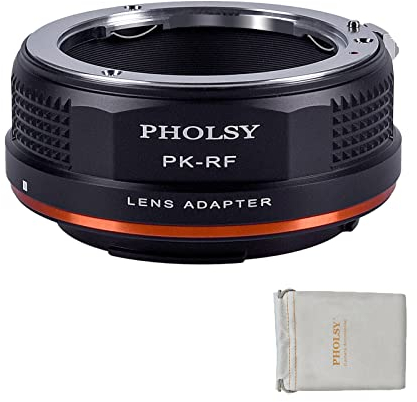 PHOLSY Lens Mount Adapter Compatible with Pentax K PK Lens to Canon EOS RF-Mount Camera Body for EOS R8, R50, R6 Mark II, R7, R10, R3, R5, EOS R5C, EOS R6, EOS R, EOS RP