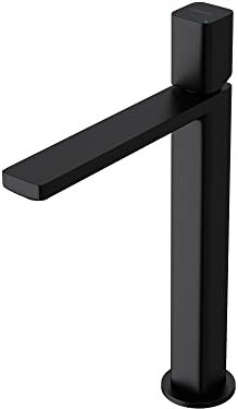 Mai & Mai Armatur Waschtischarmatur eckiges Design Badarmatur Schwarz matt Chrom 30,9cm hoch Waschtisch-Einhebelmischer DIN-Anschlüsse WAO-7901H