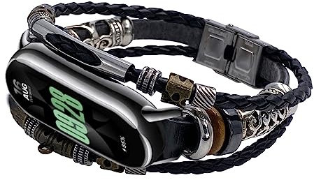 Feysentoe Armband Kompatibel für XiaoMi Mi Band 8/8 NFC für XiaoMi Mi Band 9/9 NFC Estrazarmband Uhrenarmband.(schwarz)