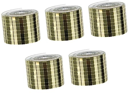 KONTONTY 5Rollen Selbstklebende Spiegel-mosaik-fliesen Quadratische Spiegelaufkleber für Kreative Wandgestaltung Wasserdichte Mosaik-fliesen für Bad Küche und Wohnzimmer