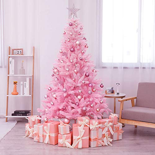 Árbol De Navidad con Adornos, Juego De Árboles De Navidad De Flor De Cerezo Japonés para Decoración De Interiores Al Aire Libre, Montaje Fácil-Rosado 180 Cm (6 Pies) The New