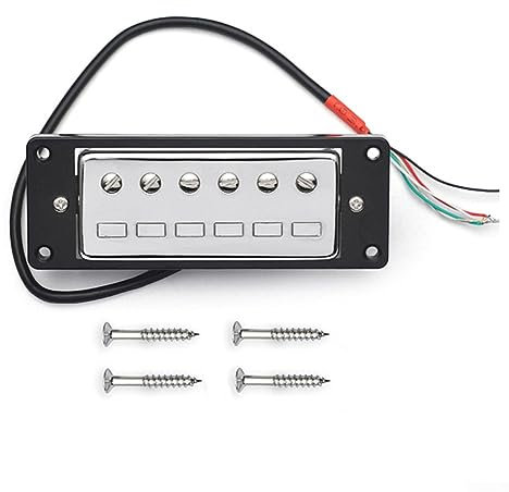 2 Stück 52 mm 50 mm Mini-Gitarrensteg-Tonabnehmer, Doppelspule, Humbucker-Ersatzteile, Ersatz für E-Gitarre im Les Paul-Stil