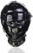 Kutocesy Latex Maske mit Augenbinde Verstellbar Geschlossen Fetisch Haube Leder Bondage Masken BDSM Sex Spielzeug für Paar (Gloss Black)