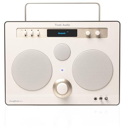 Tivoli Audio Songbook MAX, Premium Bluetooth Sound System with FM, 1/4 Auxiliary Input and Built-in Preamp (Creme)