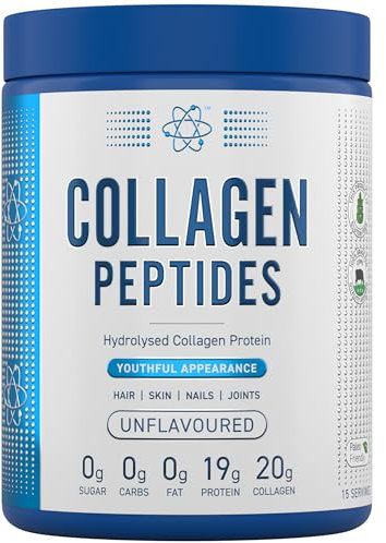 Applied Nutrition Collagen Peptides Powder - Hydrolysed Bovine Collagen Protein, Halal, Healthy Skin, Hair, Nails (Unflavoured) (300g - 15 Servings)