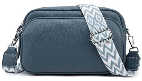 GUQTLUN Sac Bandoulière Femme Cuir Porté épaule Petit Moderne Sacoche Portés Main Sac à Main Messenger Large Bandoulière Bleu