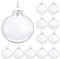 Garneck Christbaumkugeln Set Flache Weihnachtskugel-Ornamente 20 Stück Durchsichtiger Befüllbarer Kunststoff-Ornament Kugeln Glühbirnen-Ornament Leere Globen Ornament Zum Basteln