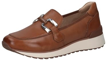 CAPRICE Damen Slipper aus Leder Bequem, Braun (Cognac Nappa), 37 EU