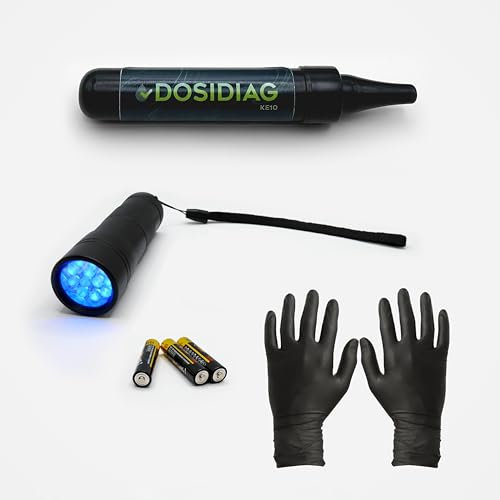 Kit recherche de fuite liquide de refroidissement DOSIDIAG | détection de fuite sur tous les véhicules | automobile coolant Leak detector | Lampe UV