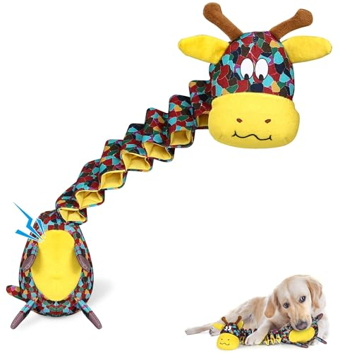 PUHOHUN Squeaky Dog Toys for Small,Medium and Large Dogs,Interactive Dog Toys for Boredom, Puppy Teething Toys with Crinkle Paper,Tug of War Tough Chew Toys with Colorful Printing