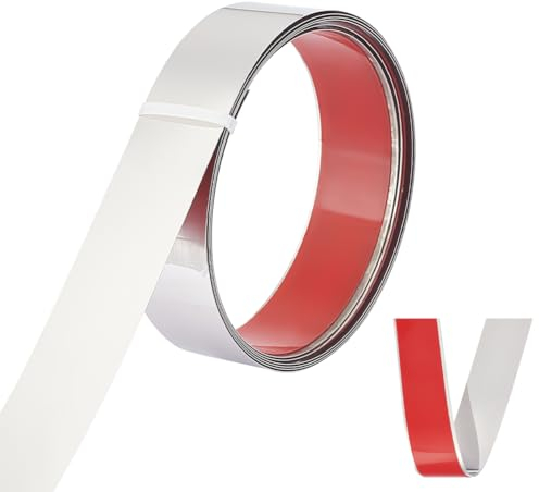 UNICRAFTALE 3m Wandleiste Edelstahl Selbstklebend Flexibel Zierleiste Metallleiste Wandleiste Deckenleiste Abziehen Und Aufkleben Zierleiste Für Wand Spiegel Möbel Türen 40 mm Breit