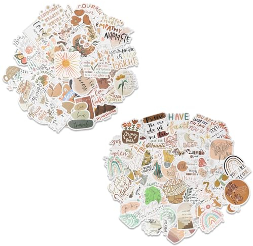 100 Stück inspirierende Zitate-Aufkleber, Boho-motivierende ästhetische Aufkleber für Frauen, wasserdichte Vinyl Aufkleber für Laptop,Wasserflaschen,Scrapbooking,Mappen