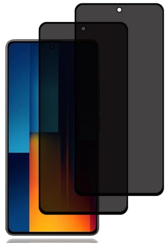 Protector Pantalla de Privacidad para Xiaomi Poco M6 Pro 4G [2 Piezas] | Cristal Vidrio Templado Antiespia,Dureza 9H,Sin Burbujas,Anti-Rasguños,Anti-Espía Protector Pantalla para Xiaomi Poco M6 Pro