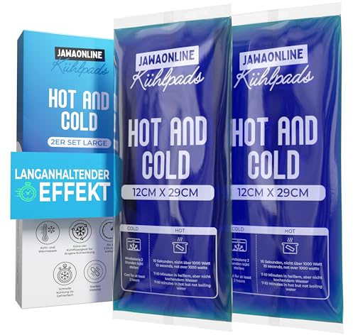 JAWA Kühlpads Gel 12x29 - Wiederverwendbare Kühlkompresse - Kühlpack mit Sofort Effekt - Flexible Kalt Warm Kompresse - Premium Coolpack Gel - Kühlkissen Vielseitig Anwendbar